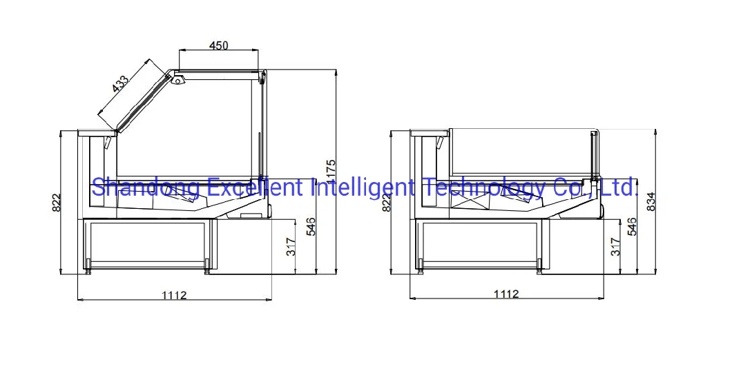 Meat Deli Refrigerator Serve Over Display Counter Fridge Freezer for Supermarket