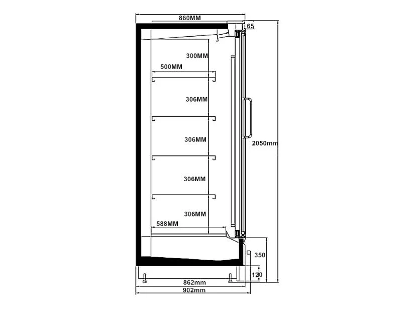 Glass Door Vertical Display Freezer Commercial Refrigerator Freezer for Supermarket