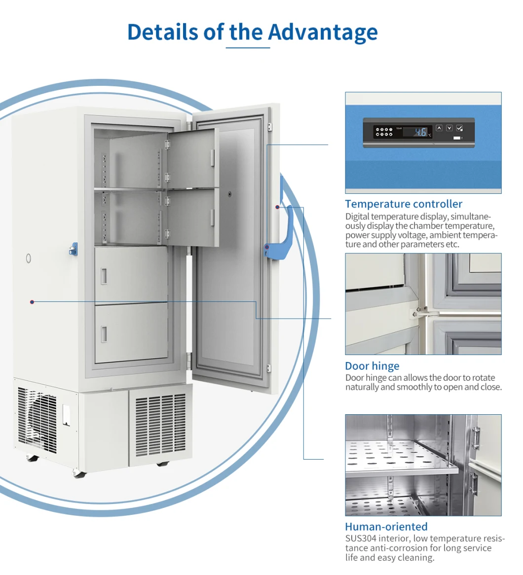 Meling -86c 340L Foam Door Pharmaceutical Medical Ult Deep Freezer